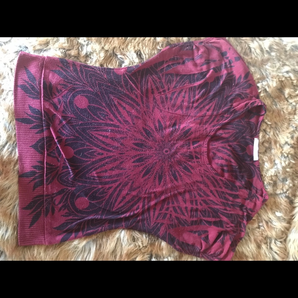 Charlotte Russe deep red top with black